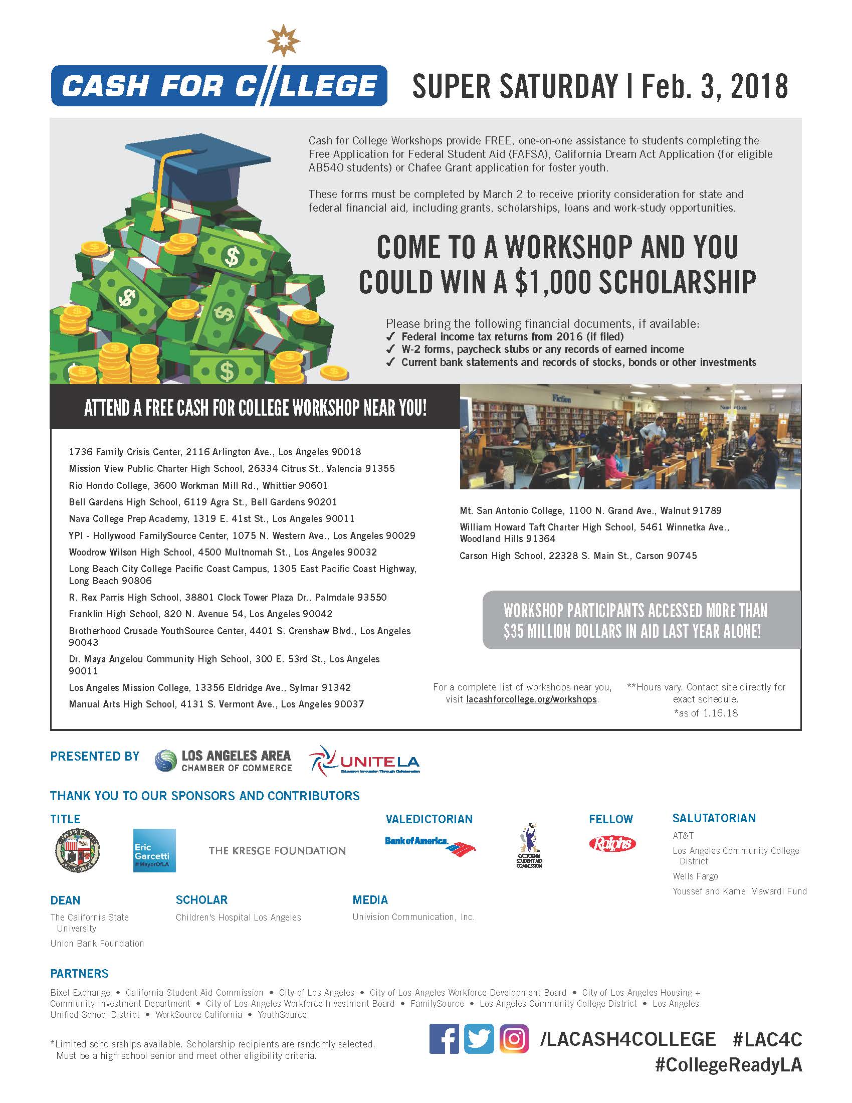 Cash for College Super Saturday | Feb. 2 - Los Angeles Area Chamber of  Commerce